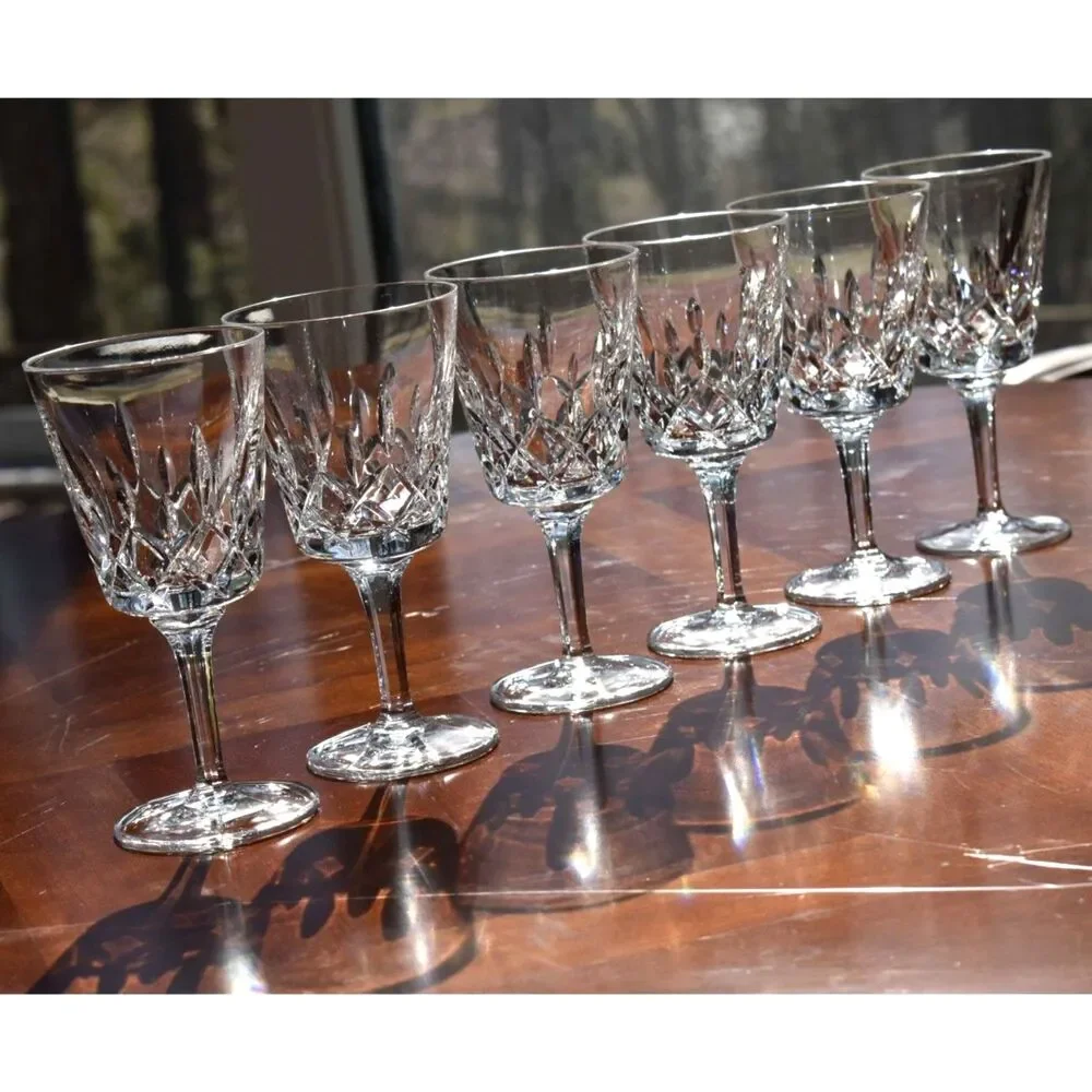 Set of 6 Gorham Crystal King Edward Clarets / Wine Glasses 6” - w/ Original Box
